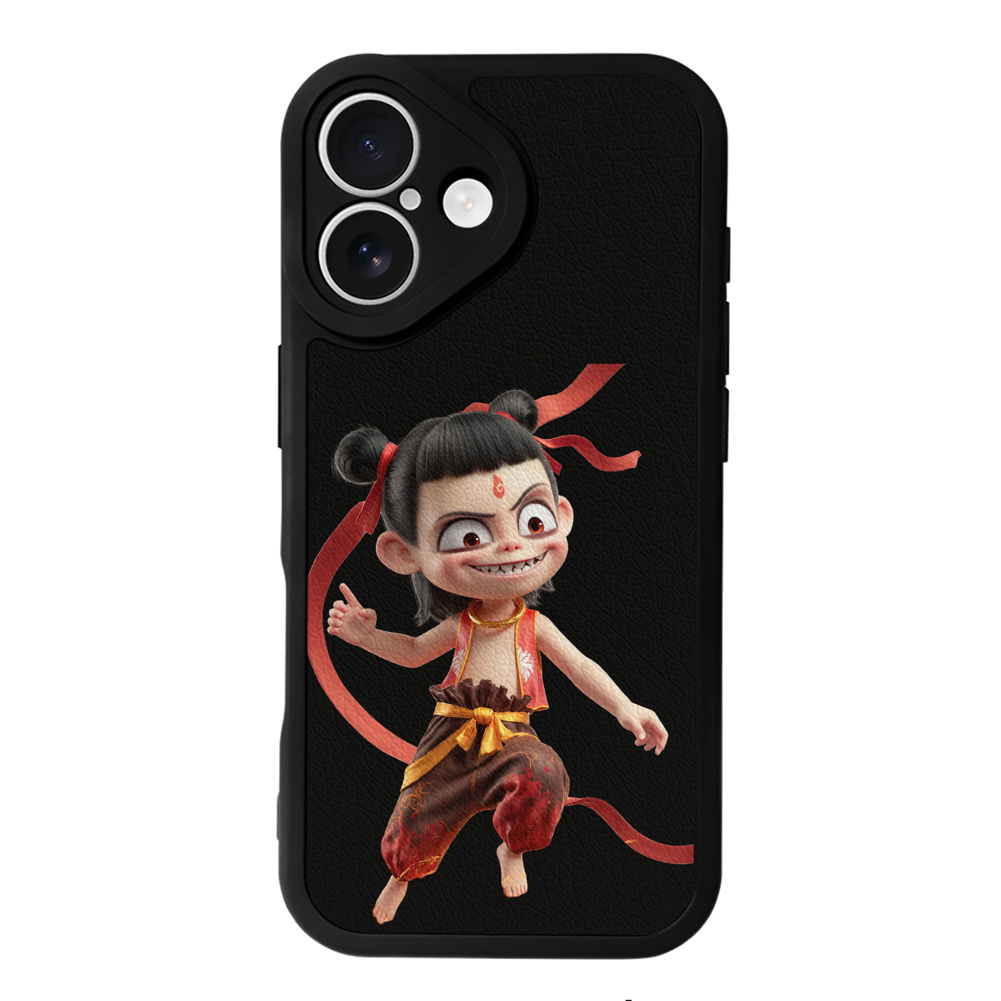 （画像用） Ne Zha 2 ナタ 魔童の大暴れ 【iPhone 16シリーズ対応】シリコンスマホケース（レザー調） 材質：シリコン
